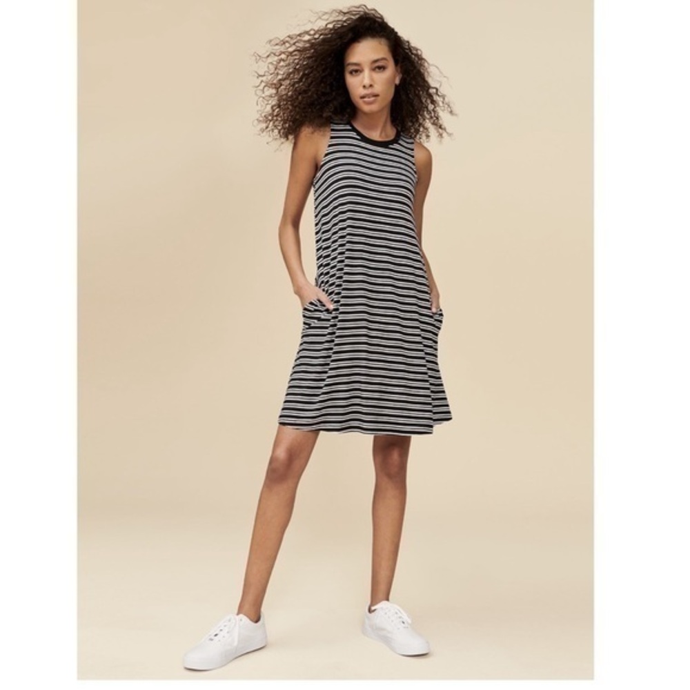 Time and Tru Black and White sleeveless tank sundress